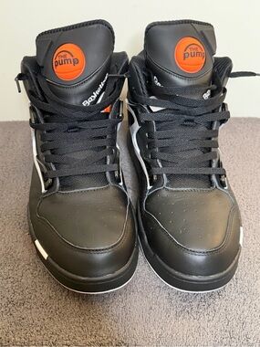 Reebok Pump Omni Lite Dee Brown Black White Orange Men’s Basketball Shoes sz11